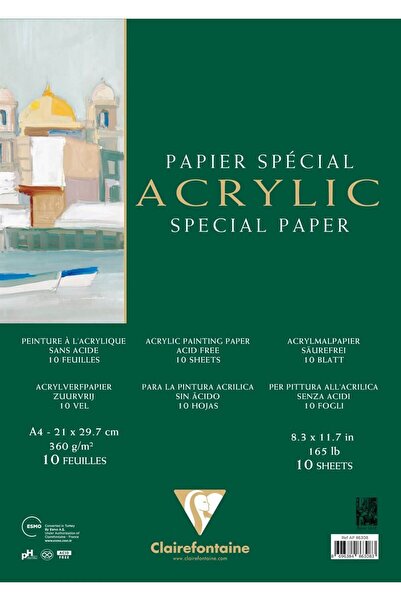 Clairefontaine Acrylic Special Paper A4 360gr 10yp Akrilik Blok / 86308