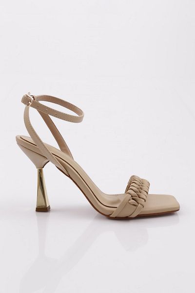 DGN Women's Ankle Strap Heeled Shoes Tan 5172821