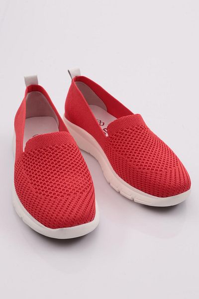 DGN Pomegranate Flower Patterned Braided Comfort Women's Ballerinas - 6953294