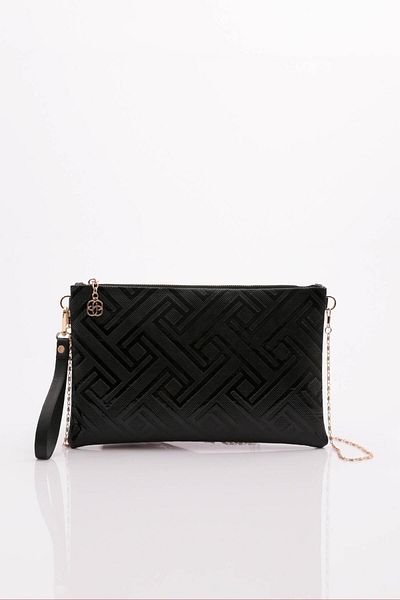 DGN Women's Shoulder Bag Black Patent Leather Mirror 51183448