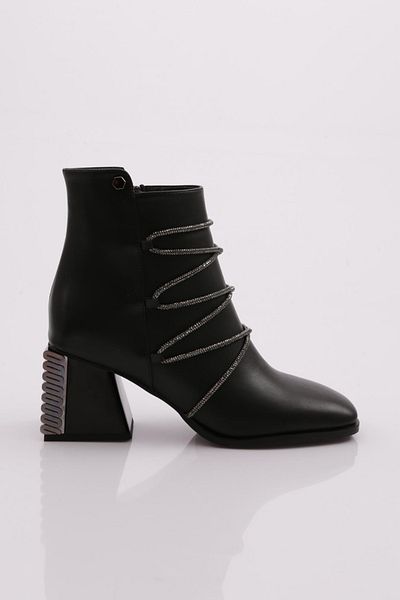 DGN Black Women's Heeled Boots - 4211103488