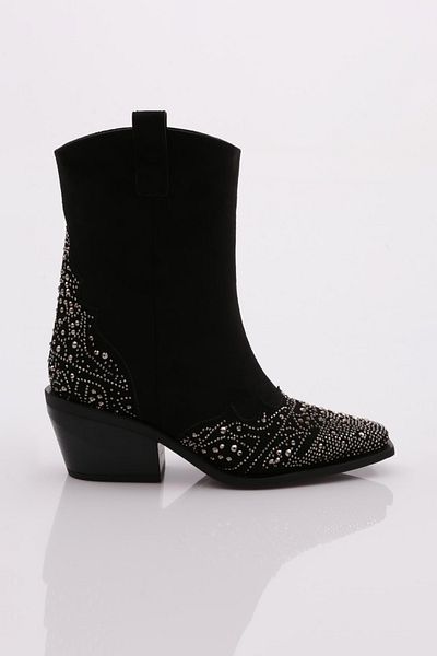 DGN Black Suede 3304 Women's Western Boots