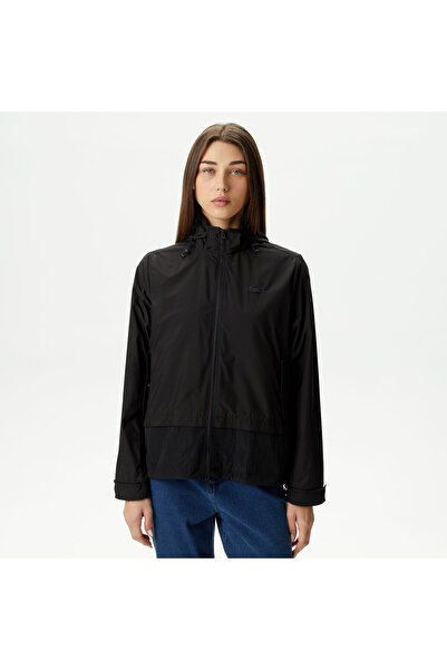 Lacoste Kadın Kapüşonlu Siyah Mont