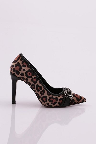 DGN Pantofi de damă cu toc înalt Leopard negru 442362821