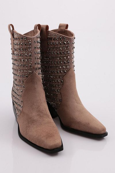 DGN Γυναικείες μπότες Western Mink Suede