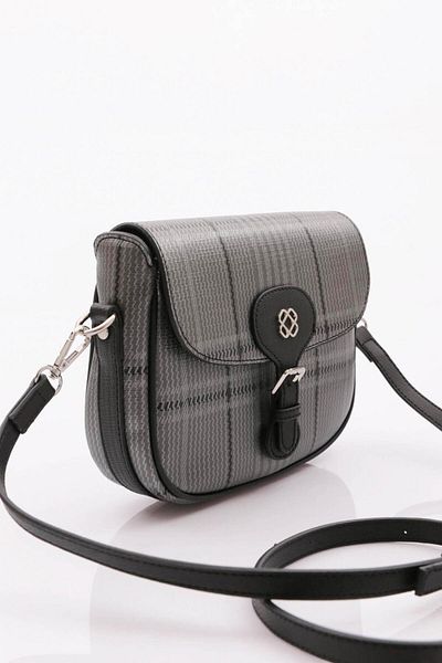 DGN Women's Corded Bag Black Plaid 41633431