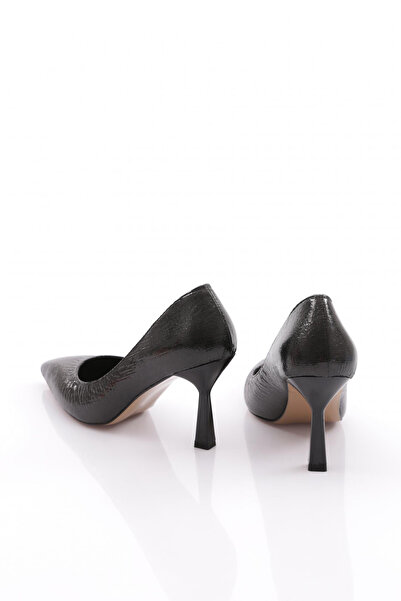 DGN Kadın Topuklu Ayakkabı Siyah Paraşüt 81613557