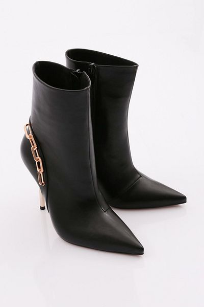 DGN Black Women's Heeled Boots - 91253557