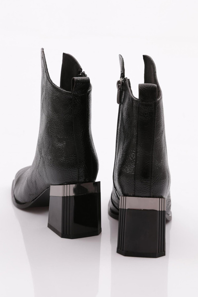 DGN Kadın Topuklu Bot Siyah Kırışık 71621033