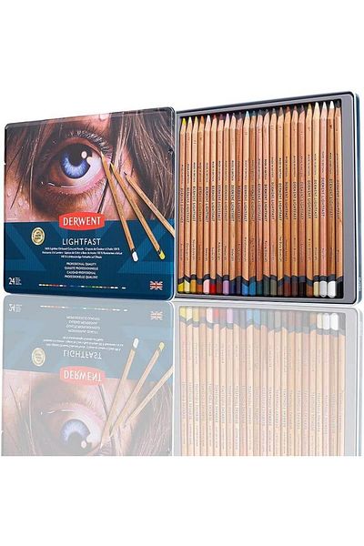 Derwent Lightfast 24-Piece Professional Dry Paint Pen Set /2302720