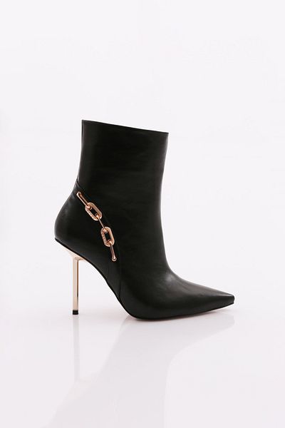 DGN Black Women's Heeled Boots - 91253557
