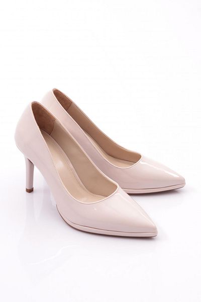 DGN Ecru Patent Leather Women's Heeled Shoes - 433112821