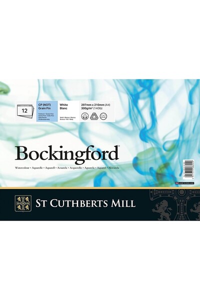 SAUNDERS Bockingford Cold Pressed A4 300gr 12 ورقة كتلة ألوان مائية احترافية
