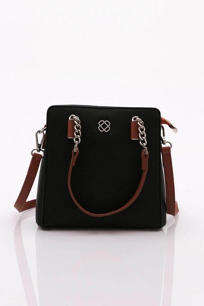DGN Black Tan Chain Women's Bag - 41643431