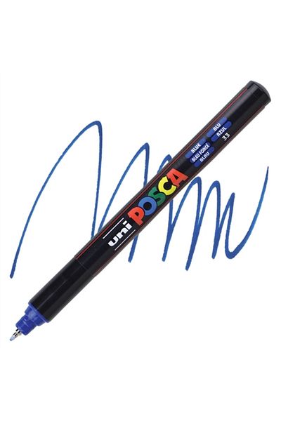 Uni Ball Posca 0.7mm Fine Poster Markörü Mavi (33) / Pc1mr
