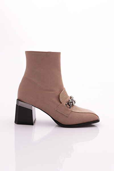 DGN Γυναικείες μπότες με τακούνι σε μπεζ Crocodile - Luxury Suede 71721033