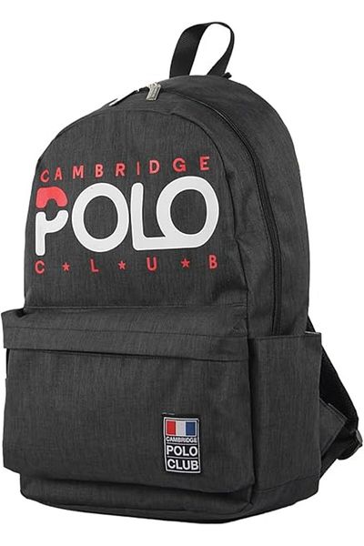 Cambridge Polo Club Normcore Unisex School Backpack with Flask Pocket Black / Cpc3027.0001