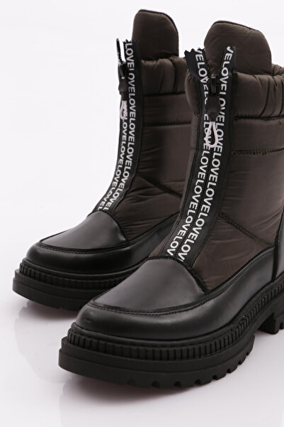 DGN Γυναικείες μπότες με φερμουάρ Χακί 212162525