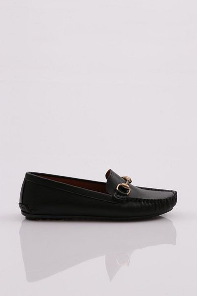 DGN E20 Women's Flat Shoes Black Genuine Leather