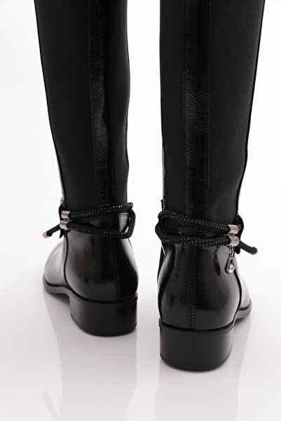 DGN Γυναικείες μαύρες λουστρίνι μπότες παπούτσια GX9688 
 # Περιεχόμενο έργου # :