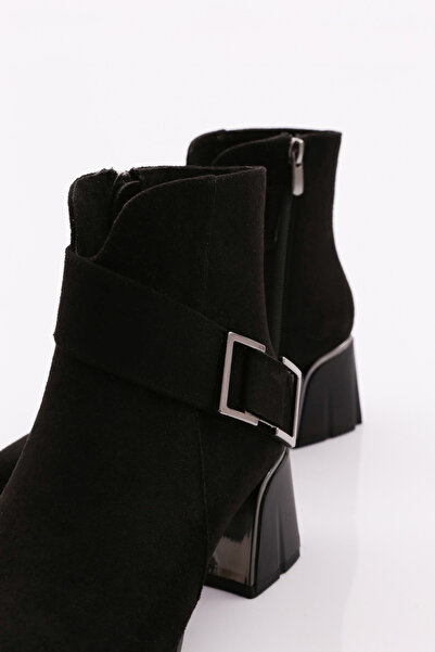 DGN Kadın Topuklu Bot Siyah Süet 5133564