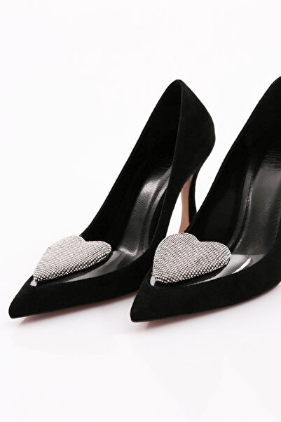 DGN Černé semišové dámské boty na podpatku - 101393236