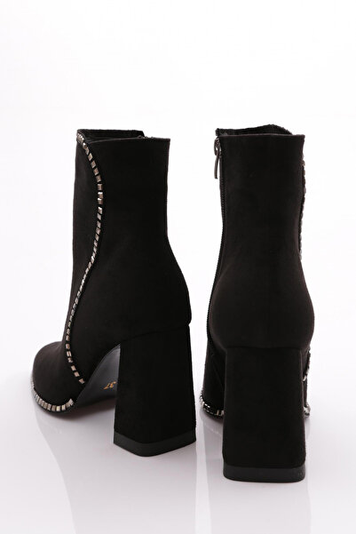 DGN Kadın Topuklu Bot Siyah Süet 614133210