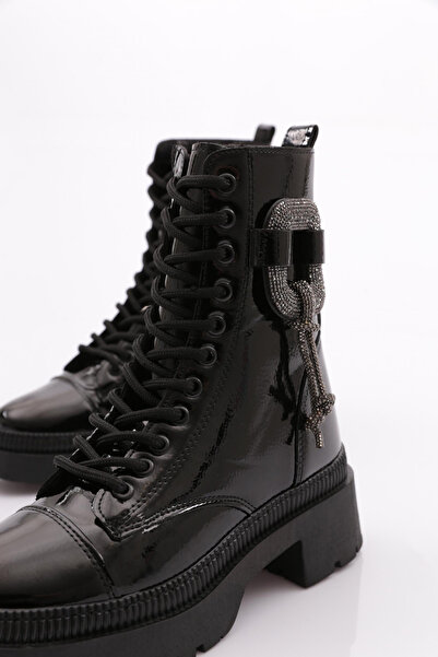 DGN Kadın Bot Siyah Kırışık Rugan 101713421027