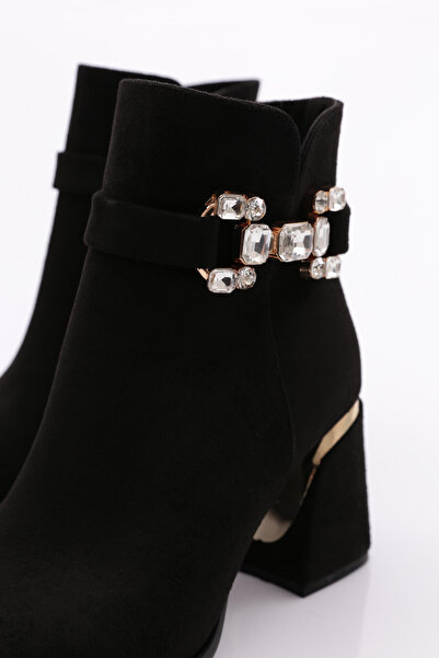 DGN Kadın Topuklu Bot Siyah Süet 33243481