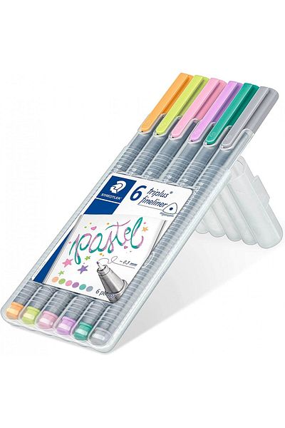 Staedtler مجموعة أقلام باستيل مثلثة مقاس 0.3 مم من Triplus مكونة من 6 قطع / Sb6cs1