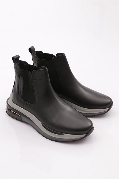 DGN Men's Casual Chelsea Boots Black Antique Genuine Leather 27210628