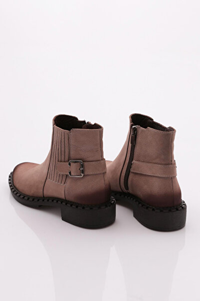 DGN Kadın Yanı Tokalı  Klasik Bot Hakiki Deri Vizon Nubuk 15335106