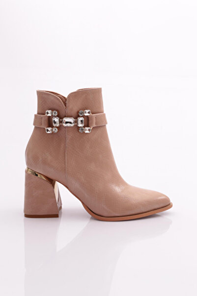 DGN Mink Snake Patterned Women's Heeled Boots