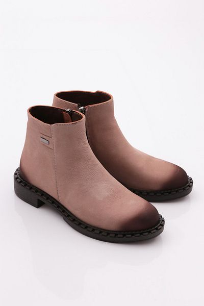 DGN Women's Buckle Classic Boots Mink Nubuck Genuine Leather 15435106
