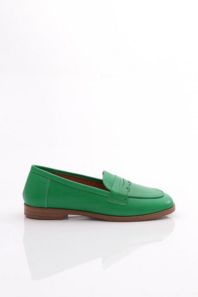 DGN Women's Blunt Toe Shaped Ballerinas Grass Green 12132110