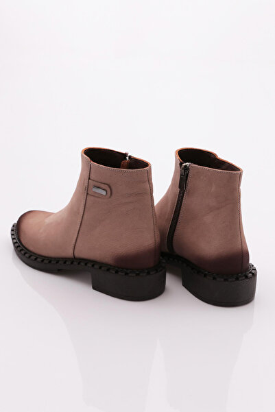 DGN Kadın Tokalı Klasik Bot Vizon Nubuk Hakiki Deri 15435106