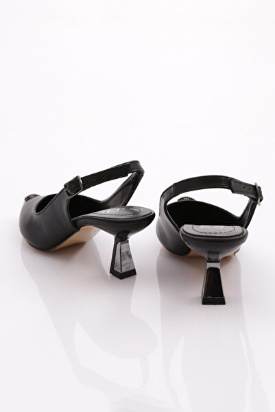 DGN Kadın Arkası Açık Topuklu Ayakkabı Siyah 21252621