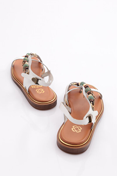 DGN White Women's Sandals - Bead Detailed 4163289