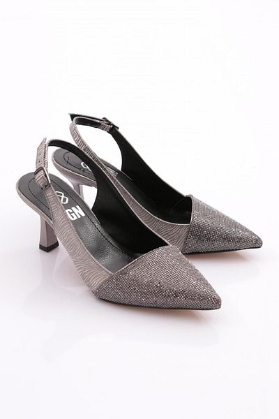 DGN Pantofi de rochie de seara de dama cu dungi platina 2193102621