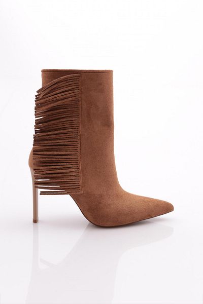 DGN Tan Suede γυναικείες μπότες με τακούνι - 63922859