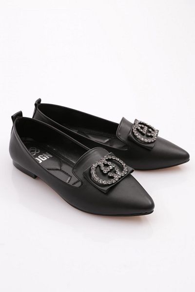 DGN K061 – Ballerinas mit spitzer Zehenpartie und Schnalle für Damen