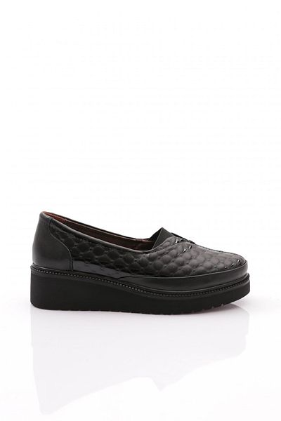 DGN Pantofi Confort dama Piele naturala matlasata neagra 412687103
