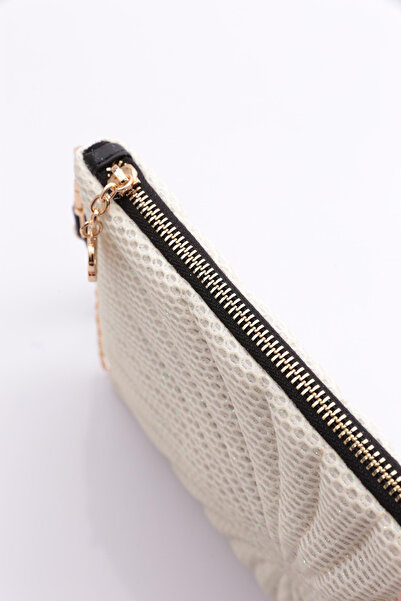 DGN Жіноча сумка з блискітками та блискавкою з візерунком «дірочки» біла 52133448
