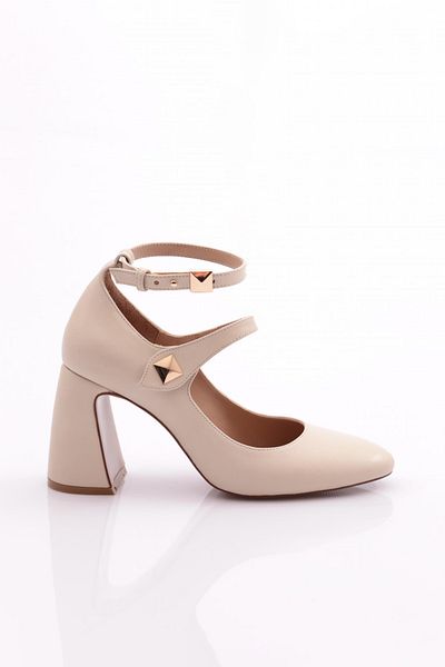 DGN Pantofi cu toc pentru femei Nude Color - Cravată la gleznă 91843236