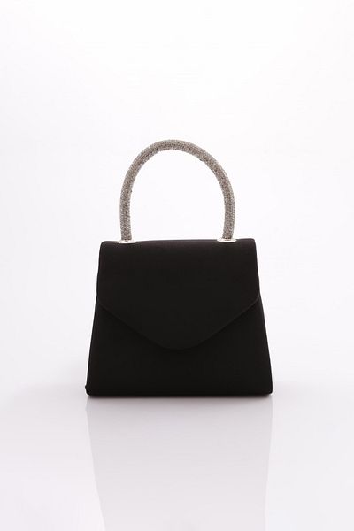 DGN Geanta de seara pentru femei din satin negru - 5473152