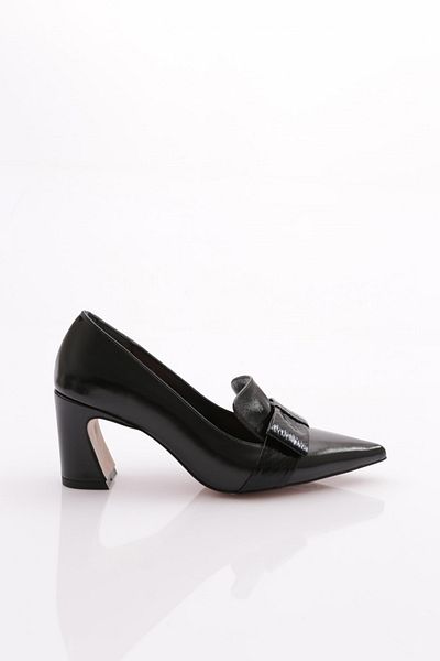 DGN Women's Ribbon Patterned 159 Model Heeled Shoes