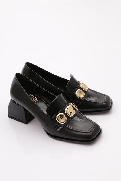 DGN Pantofi cu toc de piatră de damă, Black Snake 4762859