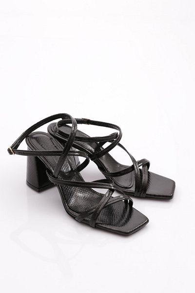 DGN 7610 Black Honeycomb Women's Evening Dress Shoes