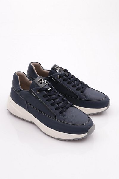 DGN Pantofi sport pentru bărbați din piele naturală bleumarin 679103617