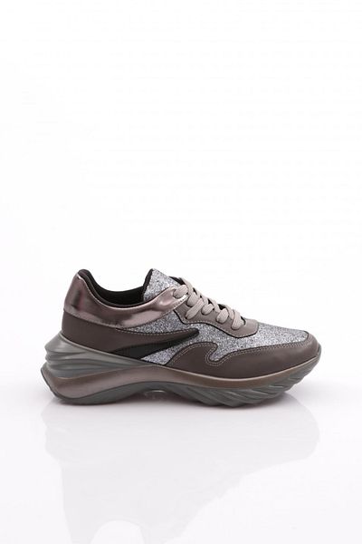 DGN Gray Lace-Up Women's Sneakers - 85133410